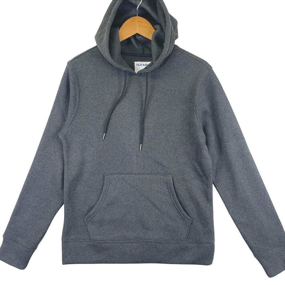Old Navy Fleece Pullover Hoodie Sweatshirt Mens S Dark Gray Pocket Casual Cozy